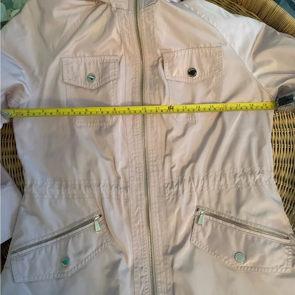 Women's Michael Kors Light Pink Hooded Rain Jacket Sz S - Picture 12 of 15